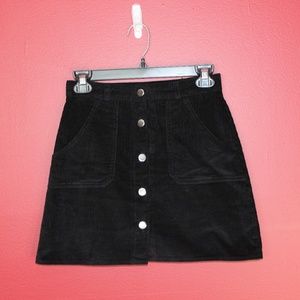 SHEIN Black Corduroy Mini Skirt
